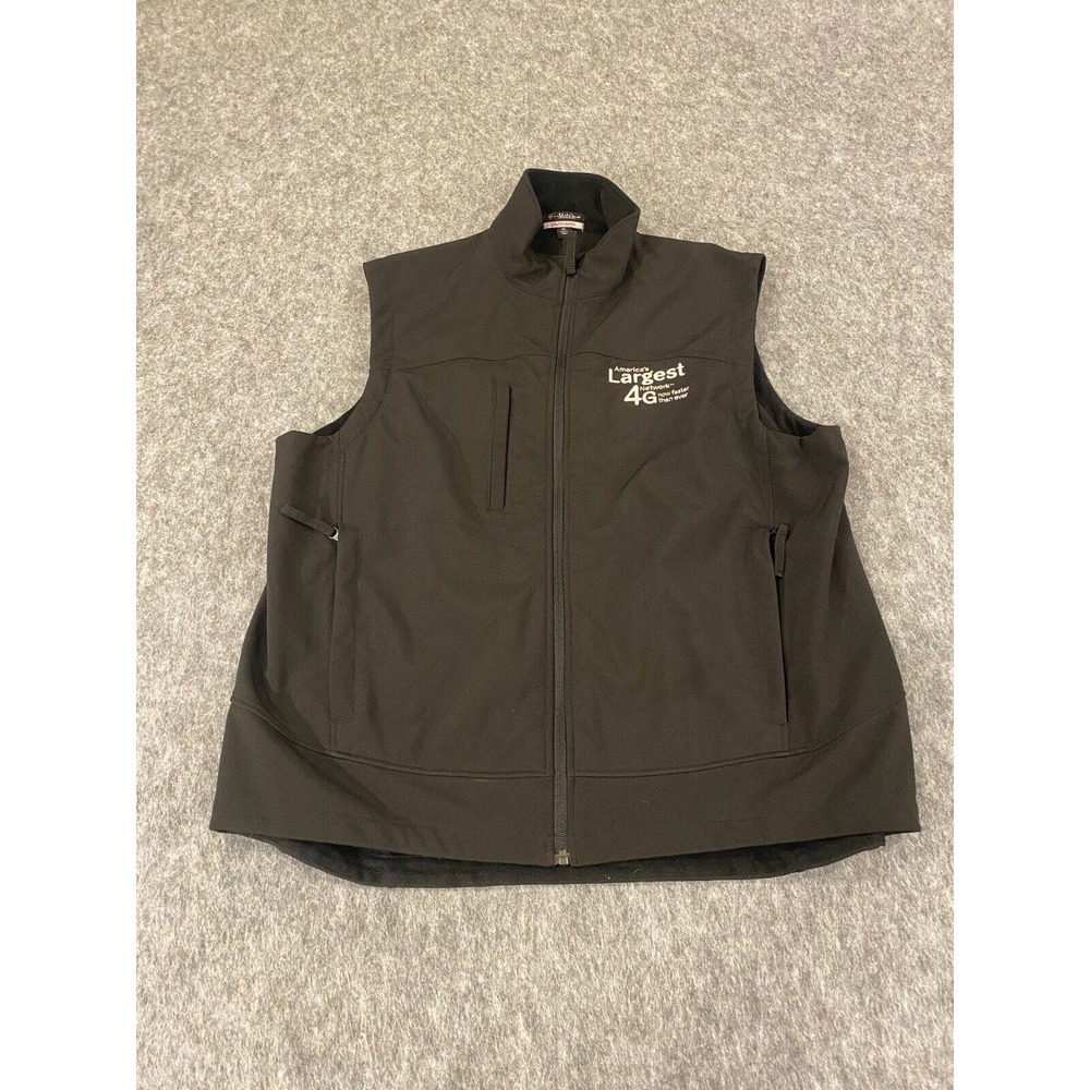 T-Mobile Employee Vest SZ XL Black Full Zip Pockets Sleeveless